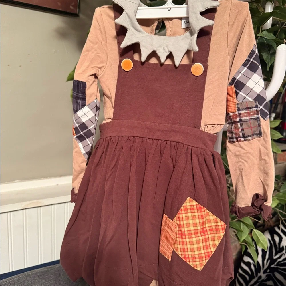 Charming Brown Kids Casual Dress - Picture 2 of 6